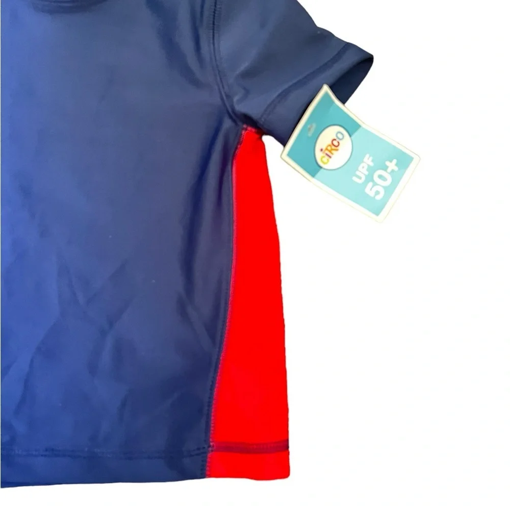 Circo | NWT Short sleeve rashguard spandex swim shirt blue/red size 12 m…